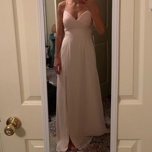 Azazie long light pink dress, custom size but should fit small-medium
